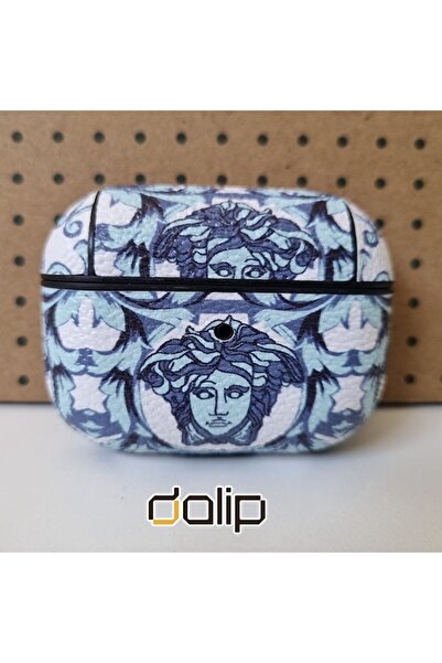 dalip Case for Apple AirPods Pro, DesignVersatil, Leather, Front Design, Light Blue