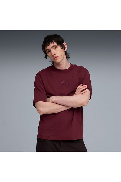 Puma Essentials Graphic Boxy Unisex Burgundy T-Shirt