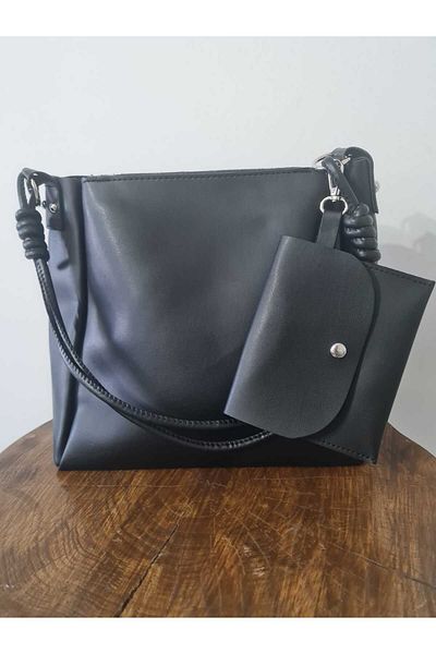 glowfit Women's Black 2025 Model Wallet Zippered Long Handle Shoulder Women's Bag