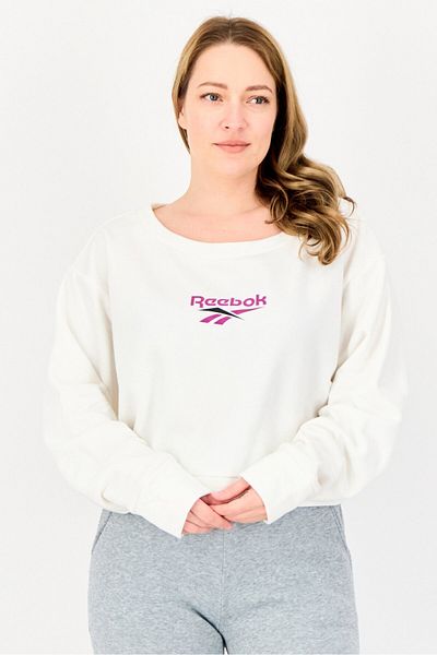 Reebok Women Sportswear Fit Long Sleeves Outdoor Sweatshirts, White