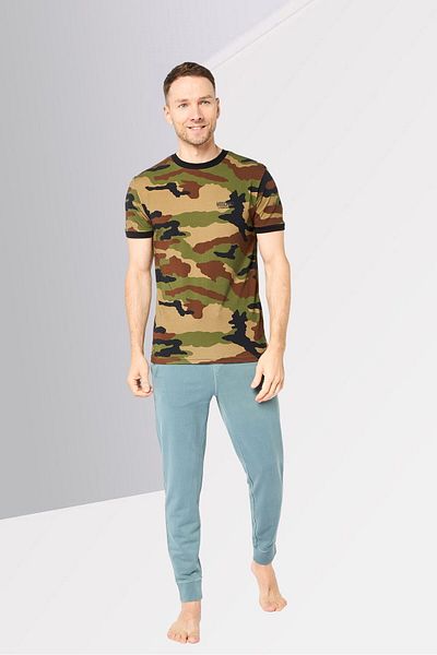 Moschino Men Camouflage Short Sleeves Sleepwear T-Shirt, Multicolor