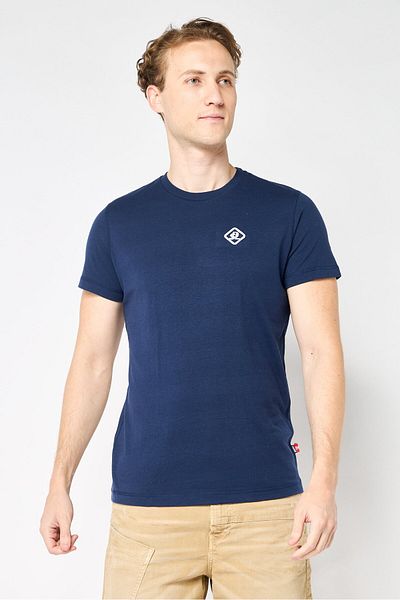 Diesel Men Crew Neck Short Sleeves Brand Logo T-shirt, Navy