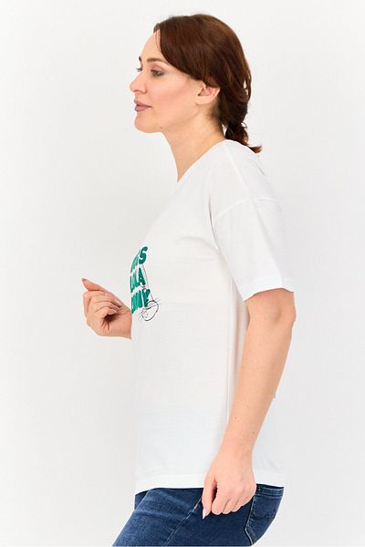 Looney Tunes Women Crew Neck Short Sleeve Graphic Print T-shirt, White