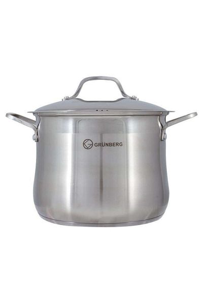OEM Set 2 x Stainless Steel Pot with Lid, 30 Cm, 16 L, Grunberg Gr3130