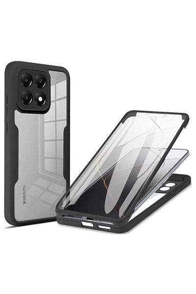 Dali 360 Protective Case for Xiaomi 14T Pro, ColorVerse, with Screen Protector, TPU, Black-Transparent