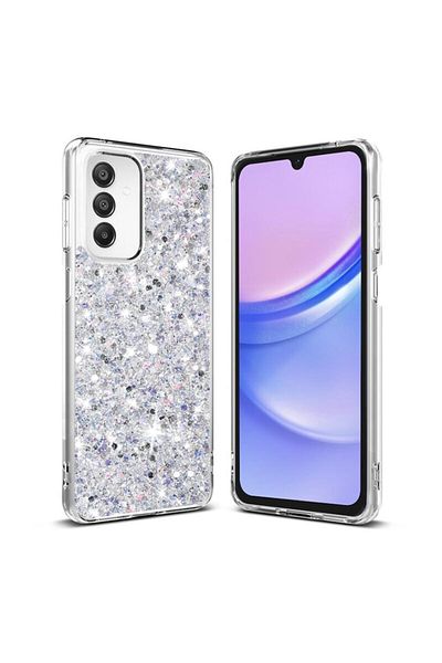 Dali Protective Case Compatible with Samsung Galaxy A15 4G/5G, Sparkly Glitter, TPU, White