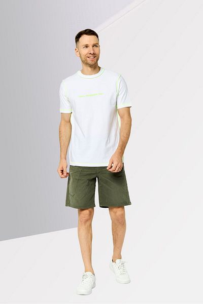 Diesel Men Crew Neck Short Sleeves Graphic Print T-shirt, White