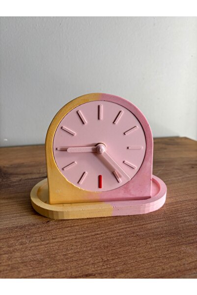 HALFART Dekoratif El Yapımı Beton Masa Saati – Sessiz Mekanizma, Modern Hediy...