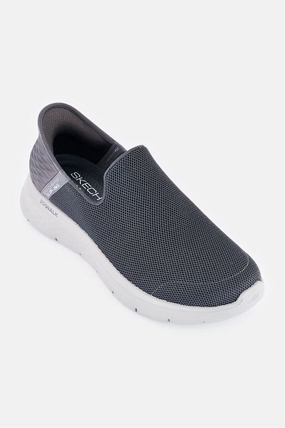 SKECHERS Men Go Walk Flex Slip On Outdoor Shoes, Dark Grey
