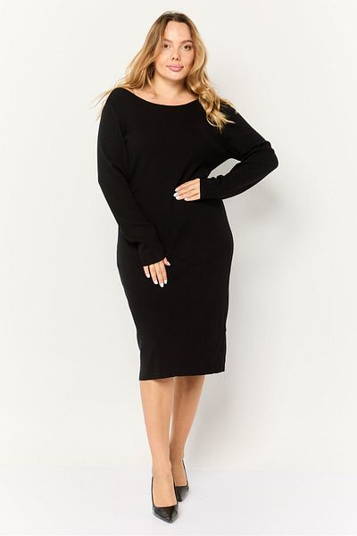 ANNA FİELD Women Solid Midi Dress, Black