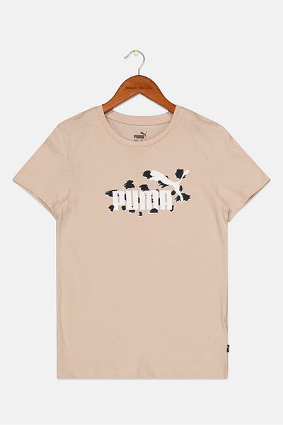Puma Kids Boy Sportswear Fit Brand Logo T-Shirt, Tan