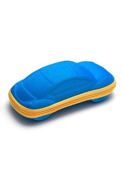 Dali Toc Etui ochelari, cu interior super soft, rezistenta la socuri si praf, forma Masina, Albastru-Galb