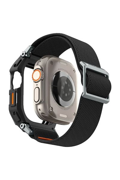 Dali Curea de ceas cu husă compatibilă cu Apple Watch Ultra, Lite Fit Pro, material textil și TPU, neagră