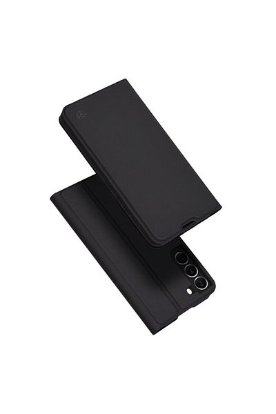 Dali Flip Cover Protective Case, Compatible with Samsung Galaxy S22 5G, MagSkin Book, -Leather, Black