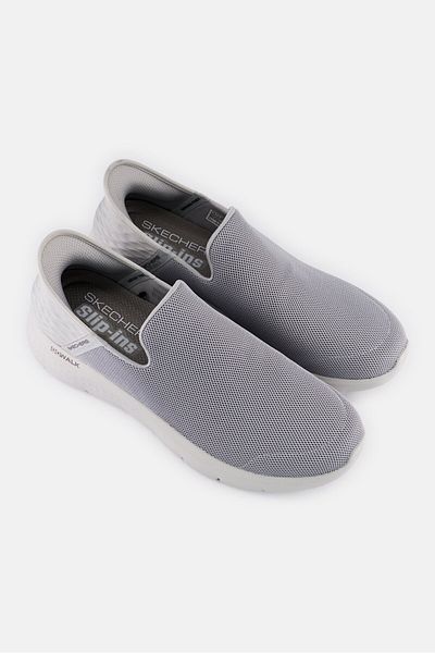 SKECHERS Men Go Walk Flex No Hands Slip On Sports Shoes, Light Grey