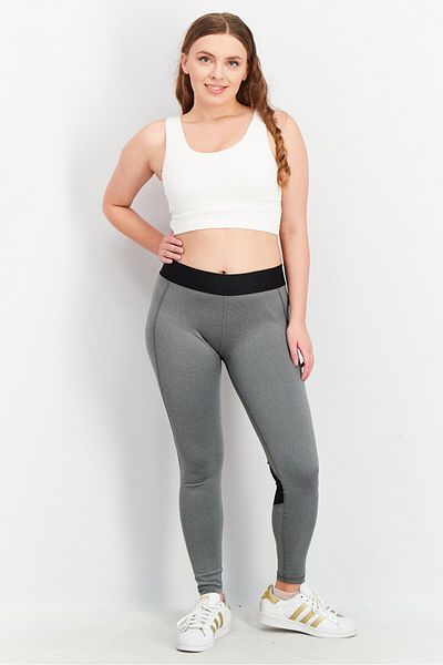 adidas Women Long Fit Solid Long Tights, Grey