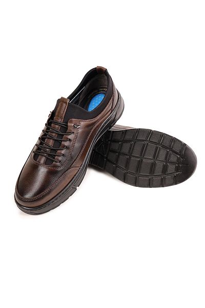 NUA Gnc090 Brown Genuine Leather Orthopedic Men's Shoes
