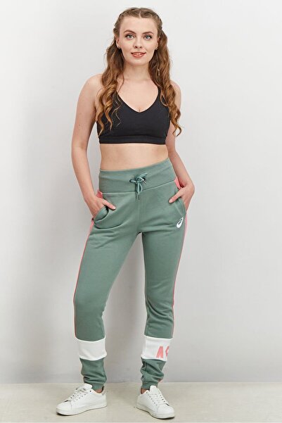 Asics Women Slim Fit Fitness And Training Colorblock Pants, Slate Grey Combo