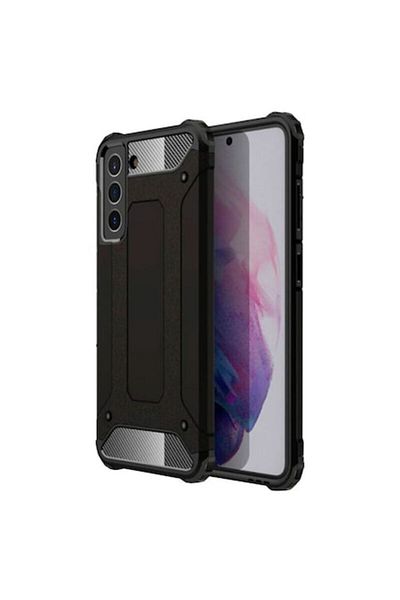 Dali Protective case compatible with Samsung Galaxy S21 FE, Hybrid Armor, reinforced edges, TPU, Black