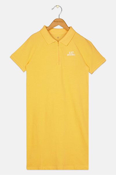 GAP Kids Girl Brand Logo Shirt Dress, Light Orange