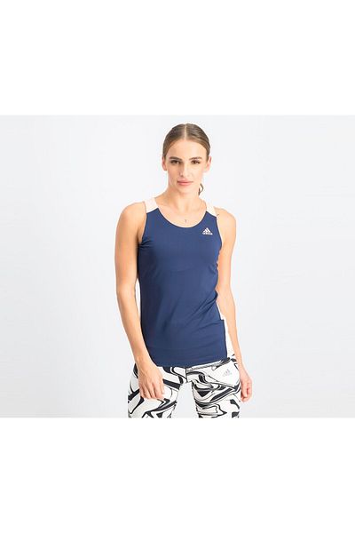 adidas Women Training Tank Tops, Navy Blue peach