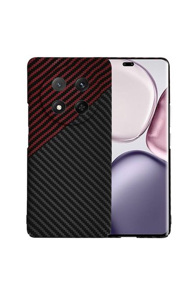 Dali Protective Case Compatible with Honor Magic 7 Lite/X9c, Carbonite FiberShell, Carbon Model, Red-Blac