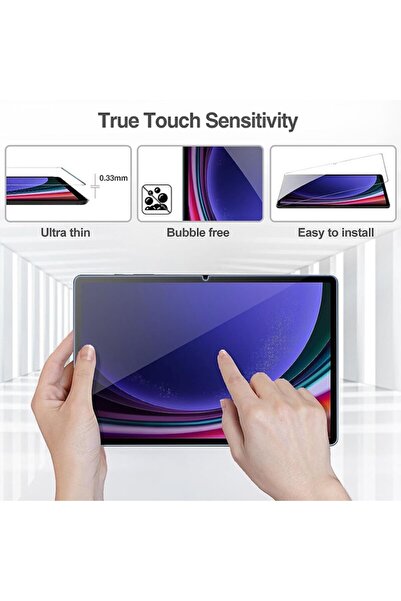 Dali Folie de protecție compatibilă cu Samsung Galaxy Tab S9/S9 FE, sticlă securizată clasică, 2.5D, Tr