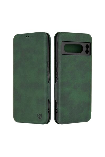 Dali Flip Cover Case Compatible with Google Pixel 8 Pro, Safe Wallet Plus, Dark Green