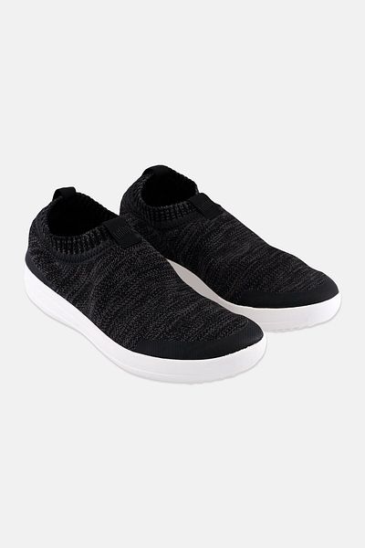 Fitflop Women Uberknit Slip On Sneakers, Grey/Black