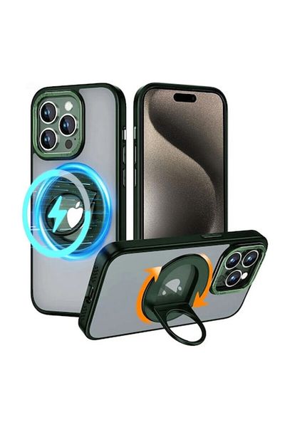 Dali Protective case compatible with Apple iPhone 15 Pro Max, Ghost Holder Series, with ring, MagSafe com
