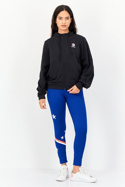 Reebok Women Sportswear Fit Embroidered Logo Outdoor Hoodie, Black
