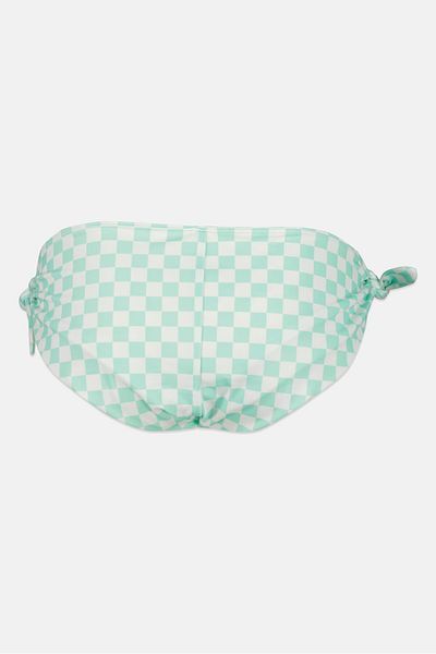 Monki Women Checkered Bikini Bottom, Light Green