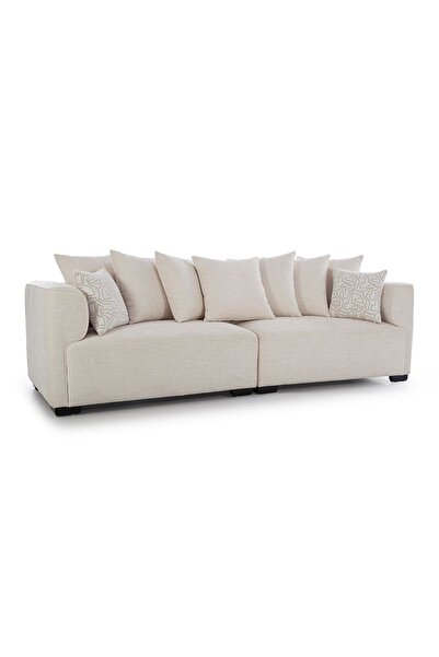 Danube Home Camelle 4 Seater Fabric Sofa - Tulle White L274xW100xH92cm