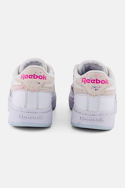Reebok حذاء تنس نسائي برباط مزدوج من Club C، باللون الأبيض