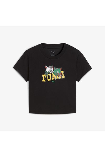 Puma Graphic Kitten Baby Women's Black T-Shirt