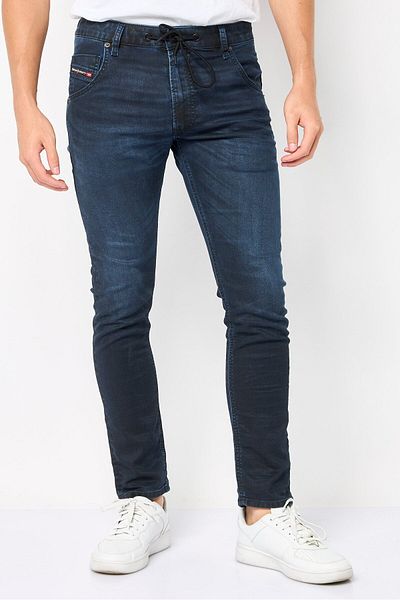 Diesel Men Regular Fit Washed Stretchable Denim, Evening Blue
