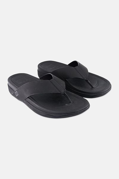 Fitflop Men Surfer Tm Toe Slip On Casual Sandal, Black