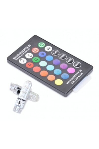 Dali Set 2 LED-uri auto RGB, T10, 12v-5W, cu telecomanda, 4 moduri iluminare,...
