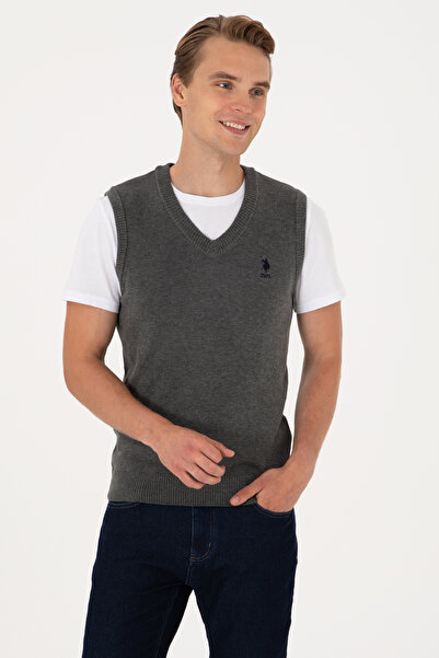 U.S. Polo Assn. Men's Anthracite Melange Sweater 50316843-Vr081