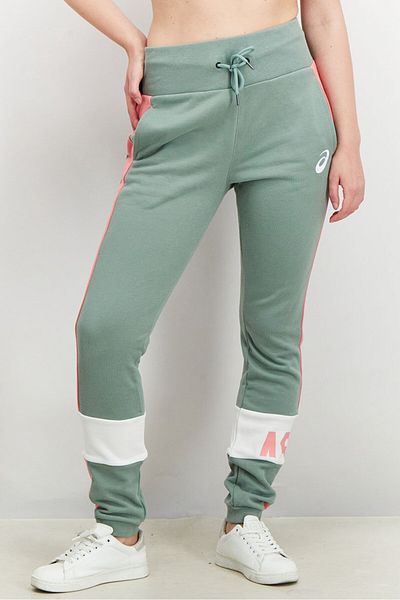 Asics Women Slim Fit Fitness And Training Colorblock Pants, Slate Grey Combo