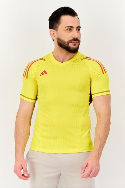 adidas Men Slim Fit Short Sleeve Tiro 23 Pro Goalkeeper Jersey, Yellow