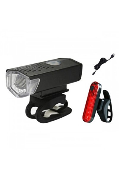 dalip Set de 2 lumini pentru bicicleta, 5 LED-uri pe fata albe, 5 LED-uri pe spate rosii, incarcare USB, c