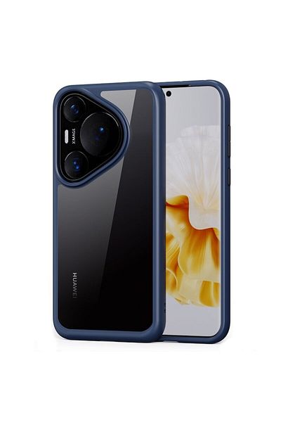 Dali Husă de protecție compatibilă cu Huawei Pura 70, stil Unicorn Beetle, margini albastre, TPU, transparentă