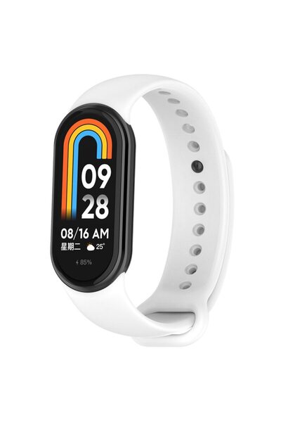 Dali Brățară fitness compatibilă cu Xiaomi Mi Band 8 și Mi Band 8 NFC, silicon, albă