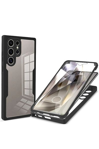 Dali Protective 360 Case Compatible with Samsung Galaxy S24 Ultra, ColorVerse, TPU, Black-Transparent