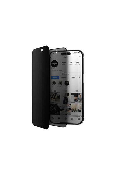Dali Privacy Screen Protector Compatible with Apple iPhone 15 Pro, Tempered Glass, Black