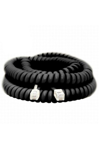 Dali Cablu telefonic spiralat, mufă modulară 4P4C, 3,6 m, negru