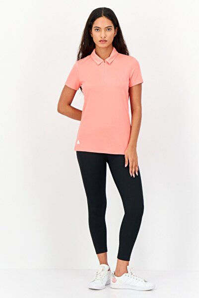 adidas Women Sportswear Fit Short Sleeve Outdoor Polo, Coral