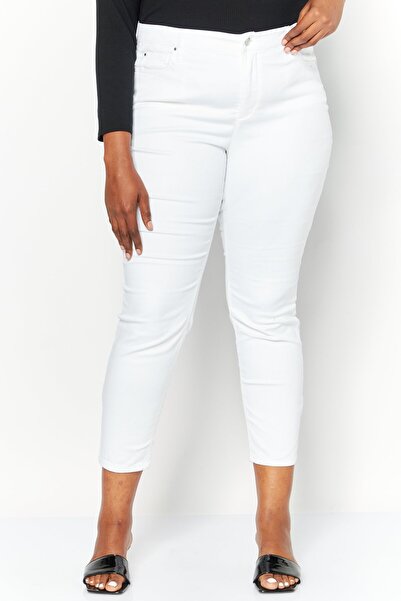 Jones of New York Women Plus Size Plain Skinny Leg Jeans, White