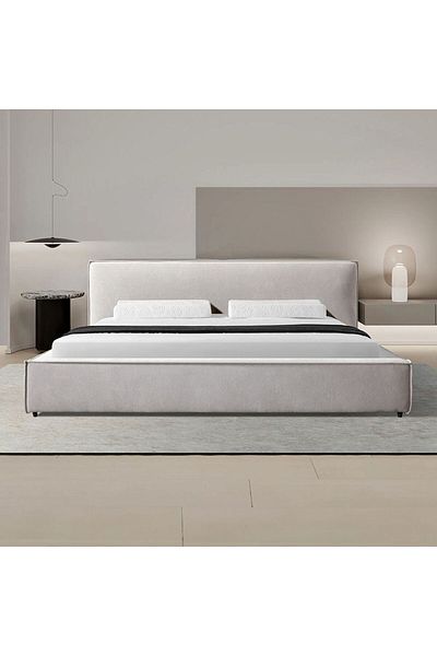 Danube Home Delano 180x200 King Bed - Grey L234xW198xH87cm
